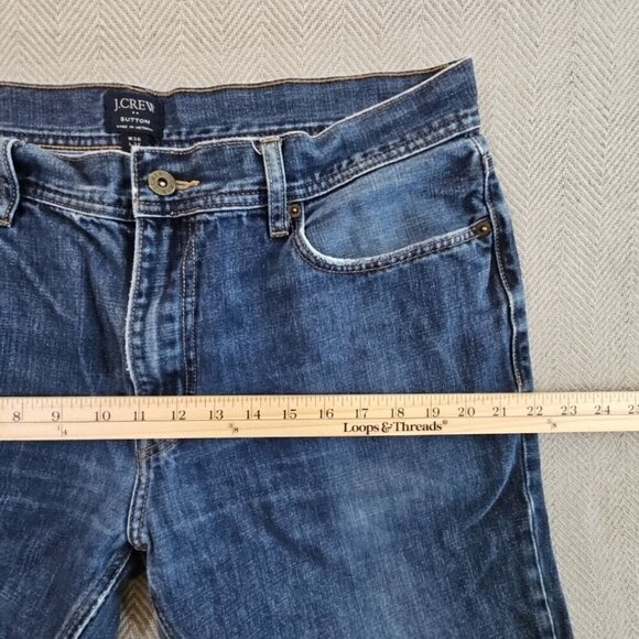 J. Crew Jeans Men's W36 L32 The Sutton Straight Blue Denim Mid Rise EUC Classic - Picture 4 of 11